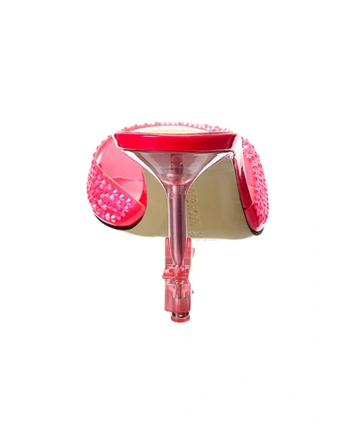 Mach&mach Crystal-embellished Pvc Star-heel Mules In Pink