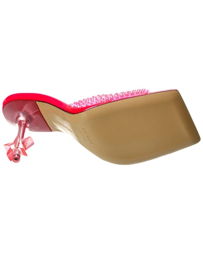 Mach&mach Crystal-embellished Pvc Star-heel Mules In Pink