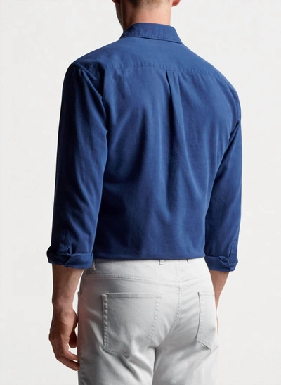 Shop Peter Millar Men's Woodland Garment Dyed Cotton Shirt In Atlantic Blue In Multi