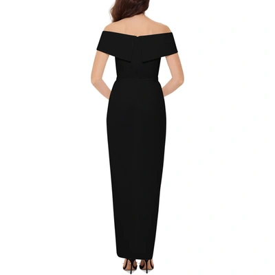 Shop Xscape Petites Womens Crepe Maxi Evening Dress In Black