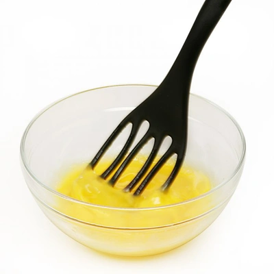 Norpro Grip-ez Jumbo Fiskie Fork And Whisk Combo Kitchen Tool, Black In Black