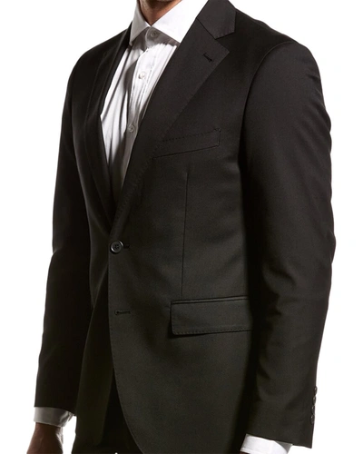 Shop Alton Lane The Mercantile Tailored Fit Suit With Flat Front Pant In Black