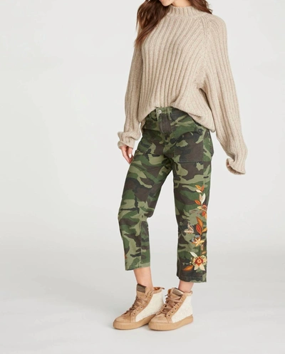 Shop Driftwood Embroidered Capris In Camo In Multi