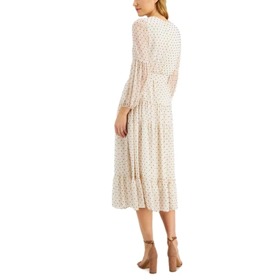 Shop Taylor Petites Womens Chiffon Long Sleeves Midi Dress In Multi