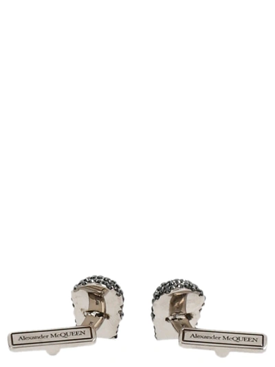 Shop Alexander Mcqueen Crystal Skull Cufflinks Jewelry Silver