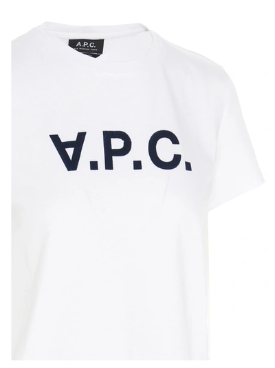 Shop A.p.c. Flocked Logo T-shirt White