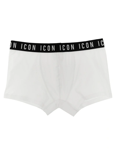 Shop Dsquared2 Logo Boxer Shorts Underwear, Body White/black