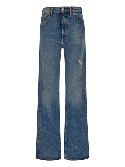Shop Acne Studios Distressed Mid-rise Jeans In 863 Mid Blue