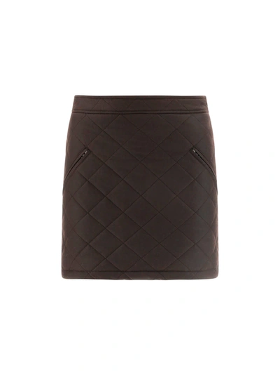 Shop Burberry Casia Skirt In Dark Brown