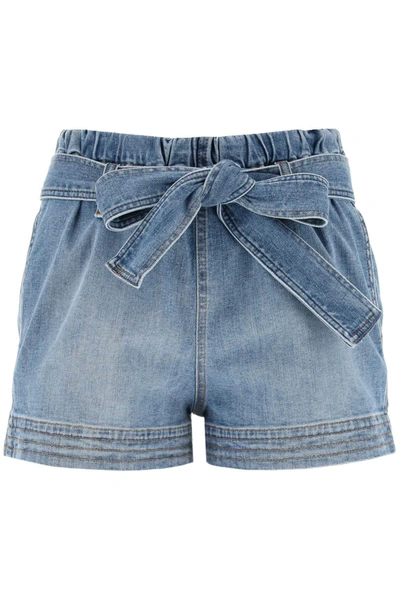 Shop Stella Mccartney Denim Shorts In Vintage Mid Blue (light Blue)