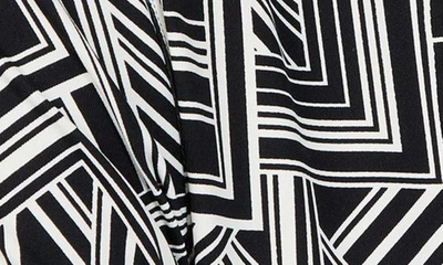 Foxcroft Mary Geometric Print Button-up Shirt In Black