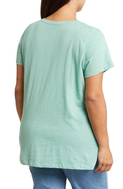 Shop Madewell Whisper Cotton V-neck T-shirt In Dusty Fern