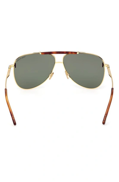 Shop Tom Ford 60mm Pilot Sunglasses In Shiny Deep Gold / Green