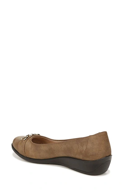 Shop Lifestride Ideal Chain Wedge Flat In Mocha