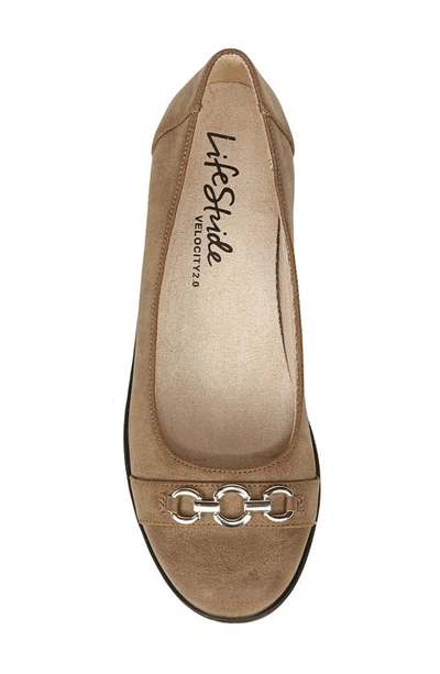 Lifestride Ideal Chain Wedge Flat In Mocha