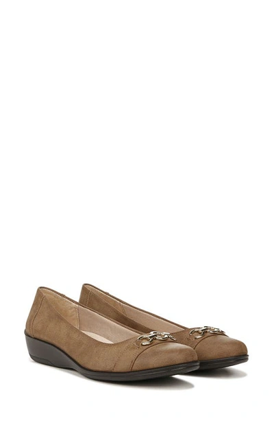 Shop Lifestride Ideal Chain Wedge Flat In Mocha