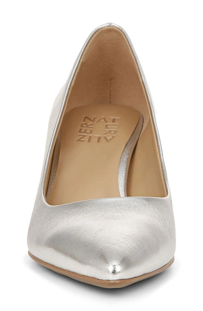 Naturalizer Everly Womens Slip On Dress Heels In Silver Leather