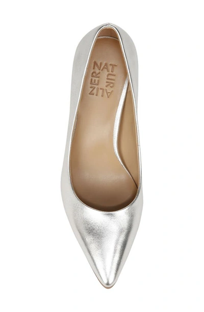 Naturalizer Everly Womens Slip On Dress Heels In Silver Leather