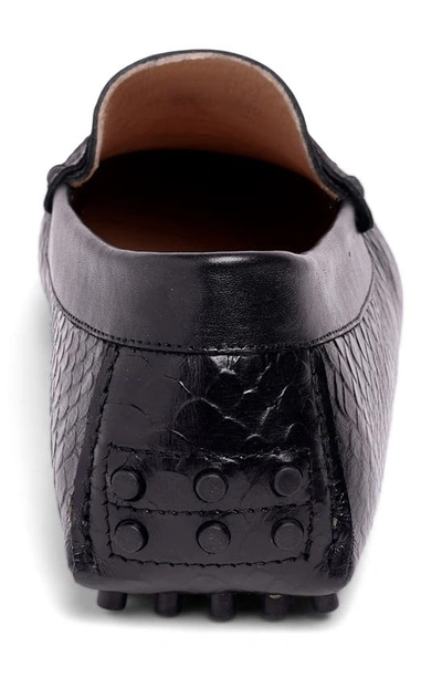 Carlos Santana Jorde Snake Embossed Driver Loafer In Black
