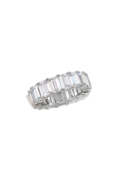 Shop Savvy Cie Jewels Sterling Silver Bold Baguette Cz Ring In White