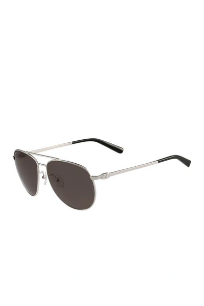 Shop Ferragamo 60mm Aviator Sunglasses In Silver
