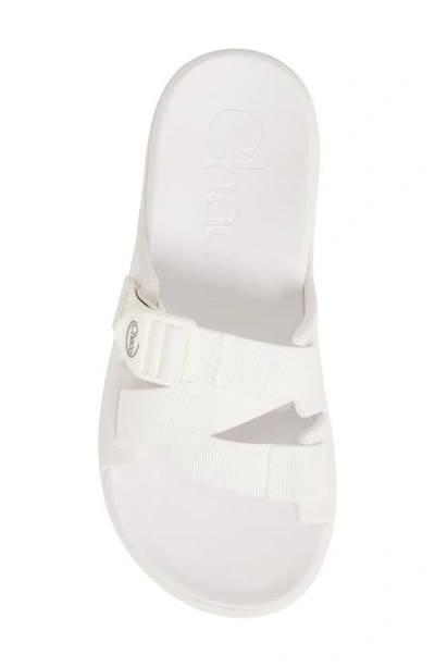 Shop Chaco Chillos Slide Sandal In White Fabric
