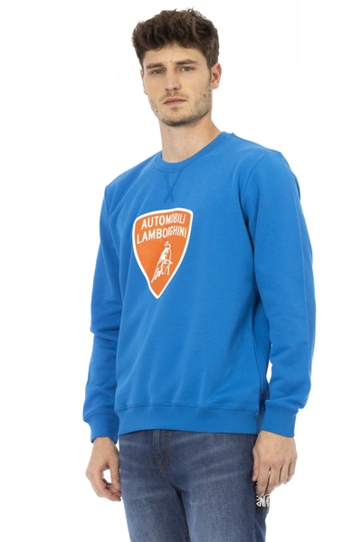 Shop Automobili Lamborghini Blue Cotton Men's Sweater