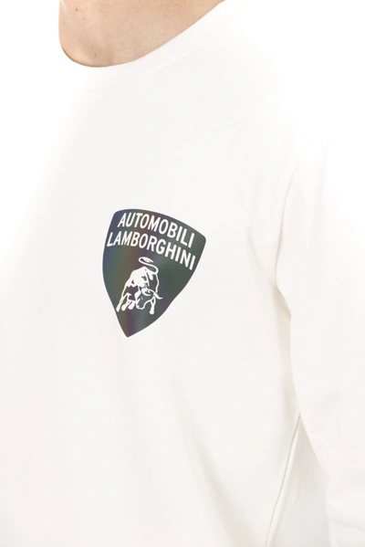 Shop Automobili Lamborghini White Cotton Men's Sweater