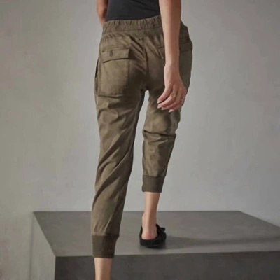 Shop James Perse Mixed Media Pant In Army Green