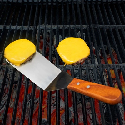 Norpro Stainless Steel Scraper Spatula With Mahogany Handle, 12-inch In Silver