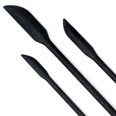 Norpro Mini Silicone Last Drop Spatula, Set Of 3, Black In Black