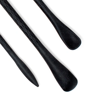 Norpro Mini Silicone Last Drop Spatula, Set Of 3, Black In Black