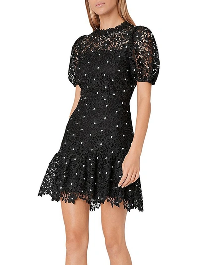 Shop Milly Womens Lace Mini Cocktail And Party Dress In Black
