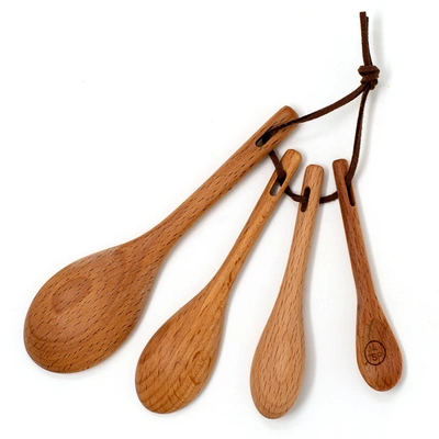 Norpro Beechwood Measuring Spoons, Set Of 4 In Brown