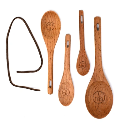 Norpro Beechwood Measuring Spoons, Set Of 4 In Brown