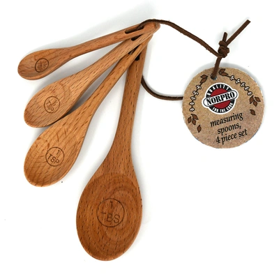 Norpro Beechwood Measuring Spoons, Set Of 4 In Brown