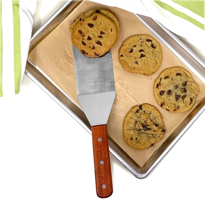 Norpro Stainless Steel Jumbo Solid Spatula With Mahogany Handle, 12-inch In Silver