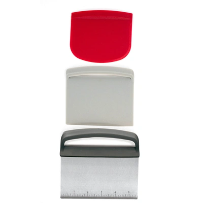 Norpro Nested Chopper And Scraper Set, Set Of 3 Utensils, Red And Gray In Red