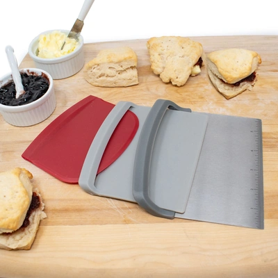 Norpro Nested Chopper And Scraper Set, Set Of 3 Utensils, Red And Gray In Red