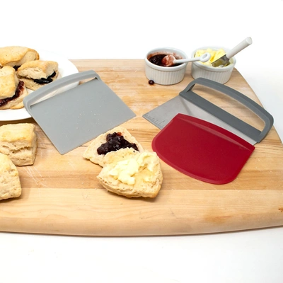 Norpro Nested Chopper And Scraper Set, Set Of 3 Utensils, Red And Gray In Red