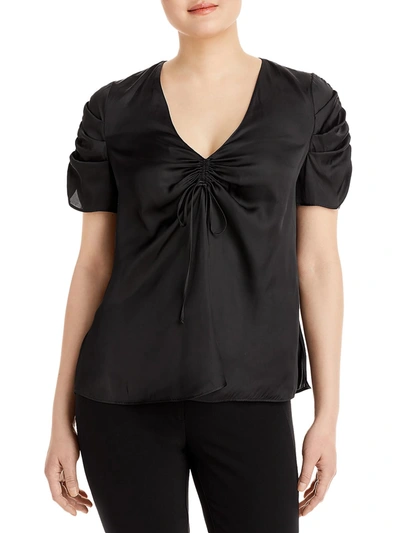 Shop Kobi Halperin Eva Womens Dressy V-neck Blouse In Black