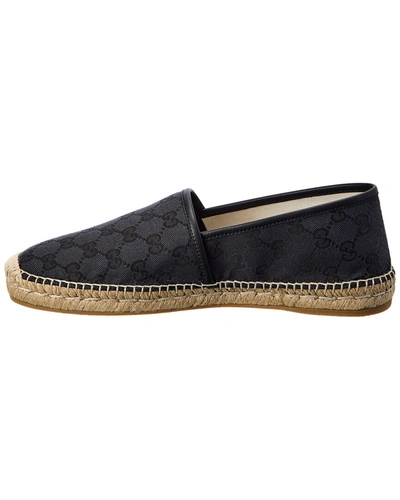 Shop Gucci Gg Canvas & Leather Espadrille In Blue