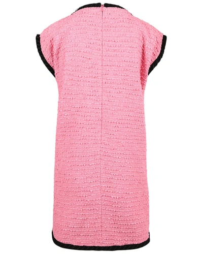 Shop Gucci Boucle Tweed Dress In Pink