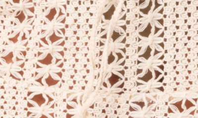 Edikted Violet Crochet Miniskirt In Beige