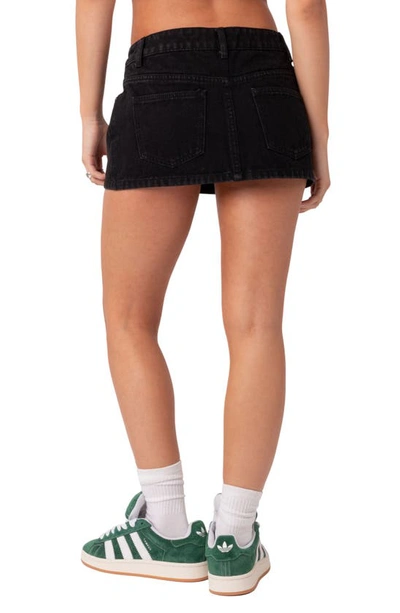 Edikted Spencer Nonstretch Denim Skirt In Black-washed
