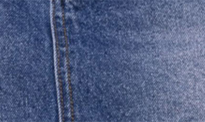 Edikted Azaria Frayed Denim Miniskirt In Blue-washed