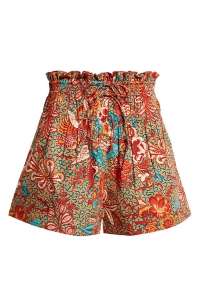 Shop Ulla Johnson Rylan Floral Cotton Shorts In Primrose