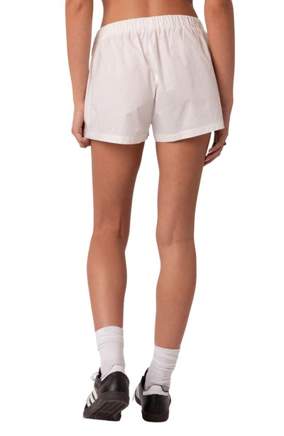 Shop Edikted Aline Boxer Shorts In White