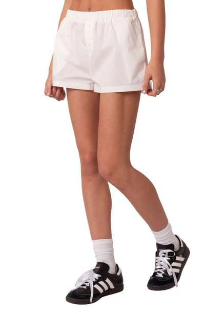 Edikted Aline Boxer Shorts In White