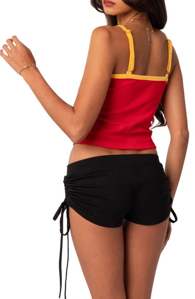 Edikted Spain Cotton Graphic Crop Tank In Red